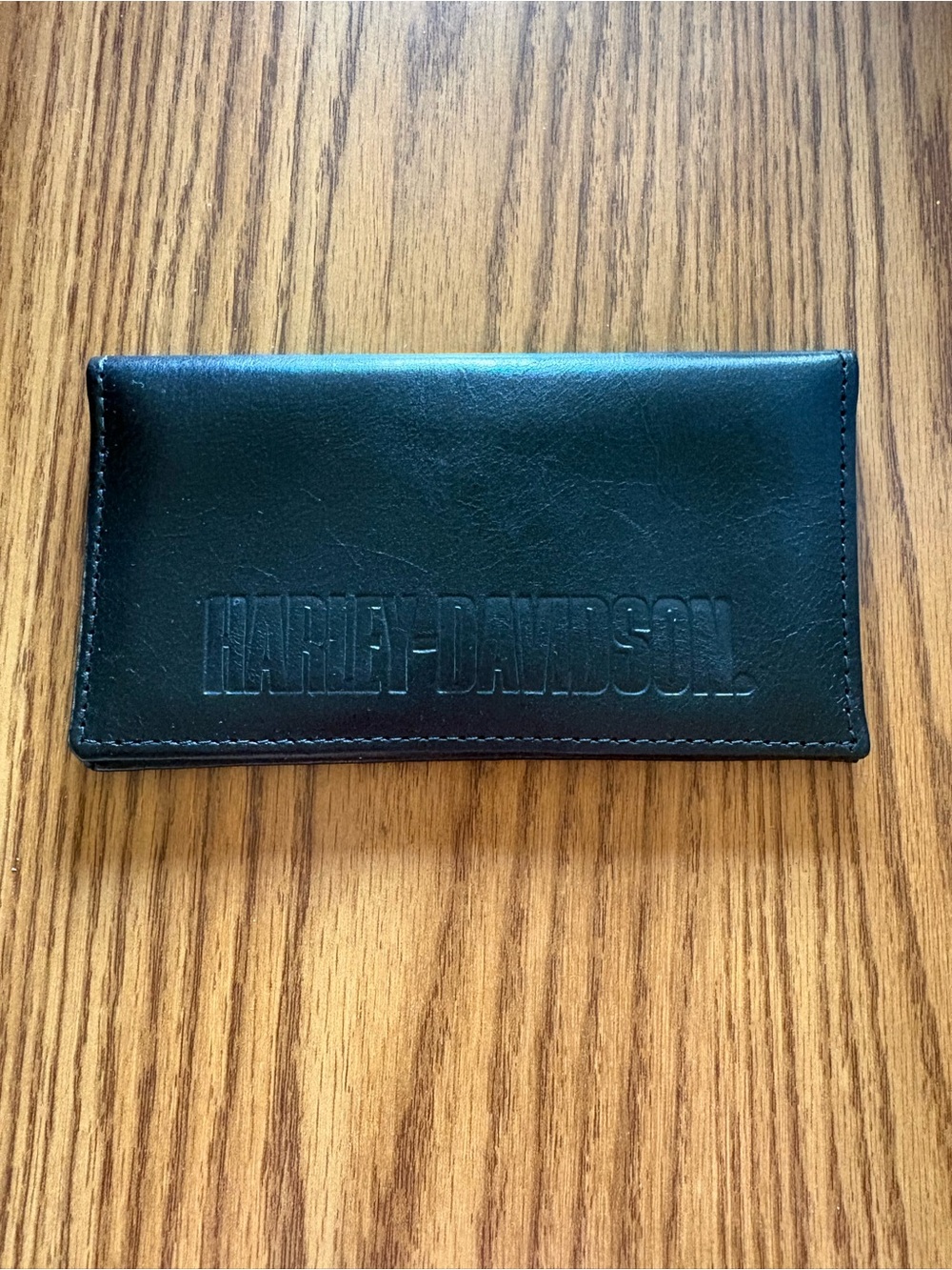 Harley-Davidson Black Leather Card & Checkbook Sleeve